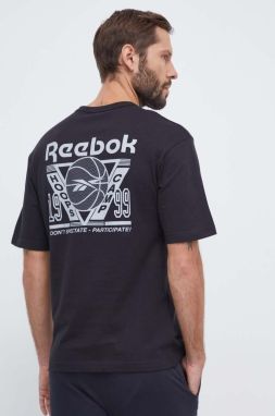 Bavlnené tričko Reebok Classic Basketball čierna farba, s potlačou