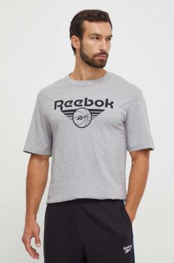 Bavlnené tričko Reebok Classic Basketball šedá farba, s potlačou