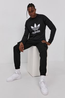 Bavlnená mikina adidas Originals H06651-BLK/WHT, pánska, čierna farba, s potlačou