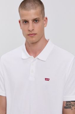 Polo tričko Levi's 35883.0003-Neutrals, pánske, biela farba, jednofarebné