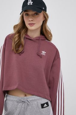 Mikina adidas Originals HC7531-QUICRI, dámska, fialová farba, s nášivkou