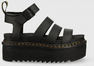 Kožené sandále Dr. Martens DM27296001.Blaire.Quad-Black.Hydr, dámske, čierna farba, na platforme