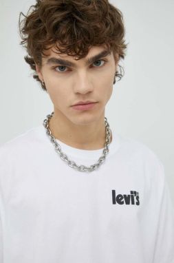 bavlnené tričko Levi's 16143.0727-Neutrals, biela farba, s potlačou