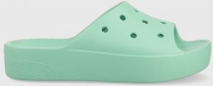 Šľapky Crocs Classic Platform Slide 208180.3UG-3UG, dámske, tyrkysová farba,