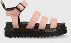 Kožené sandále Dr. Martens Blaire DM30706329-Peach.Bei, dámske, ružová farba, na platforme, DM30706329