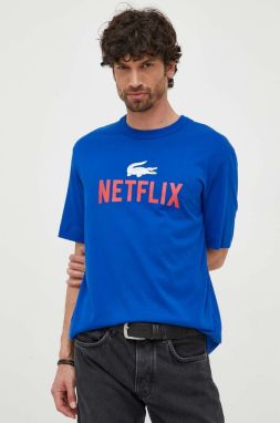 Bavlnené tričko Lacoste x Netflix TH7343-70V, vzorované