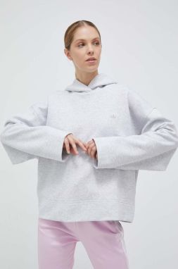 Mikina adidas Originals IC5246-LGREYH, dámska, šedá farba, s kapucňou, melanžová