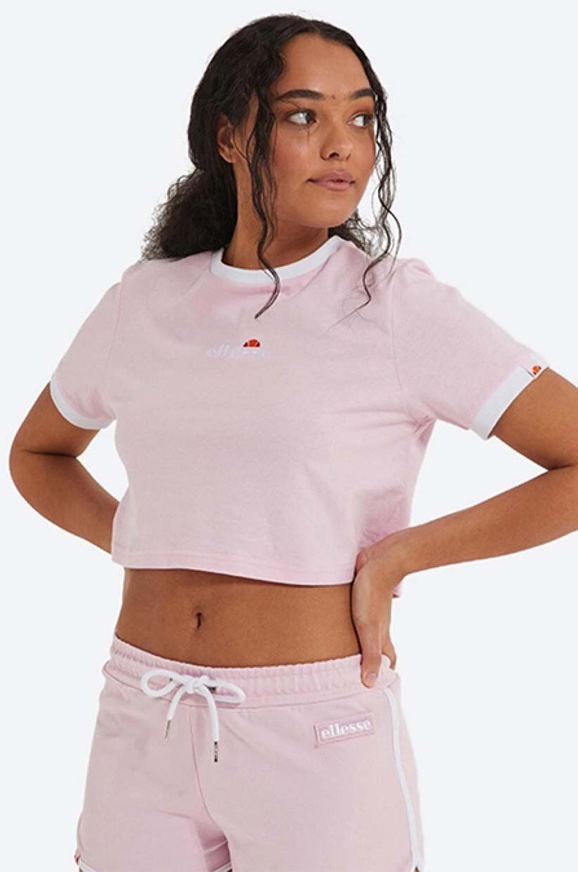 Bavlnené tričko Ellesse SGJ11884-WHITE, ružová farba