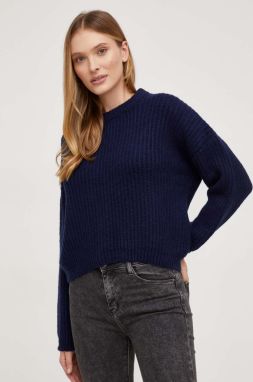 Vlnený sveter Answear Lab tmavomodrá farba, teplý