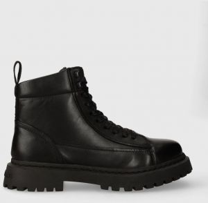 Členkové topánky Tommy Jeans TJM LACE UP BOOT pánske, čierna farba, EM0EM01363