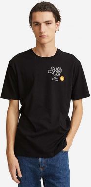 Bavlnené tričko Wood Wood Ace x Garfield 30045705.2222-BLACK, čierna farba, s potlačou