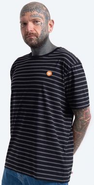 Bavlnené tričko Wood Wood Ace T-shirt 10135710.2222-BLACK/G, čierna farba, vzorované