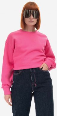 Bavlnená mikina KSUBI WPS23FL008-PINK, dámska, ružová farba, jednofarebná