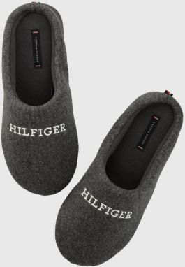 Papuče Tommy Hilfiger HILFIGER WARM FELT HOMESLIPPER šedá farba, FM0FM04768