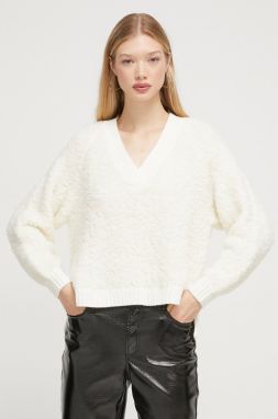 Vlnený sveter UGG dámsky, béžová farba