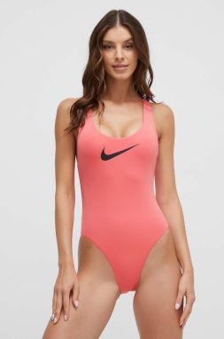 Jednodielne plavky Nike ružová farba, mäkké košíky
