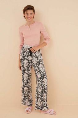 Pyžamové nohavice women'secret Mix & Match dámske, čierna farba, 3706036
