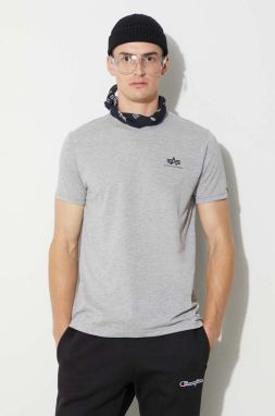 Tričko Alpha Industries Basic T Small Logo 188505.17, pánske, šedá farba, s potlačou