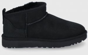 Semišové snehule UGG Classic Ultra Mini čierna farba, 1116109.BLK