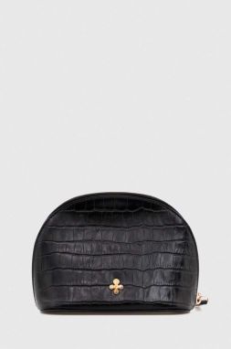 Kožená kozmetická taška Lilou čierna farba