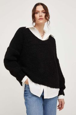 Vlnený sveter Answear Lab čierna farba, tenký
