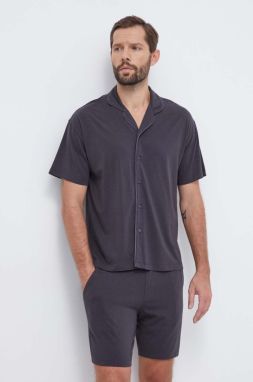Pyžamo Abercrombie & Fitch pánska, čierna farba, jednofarebná