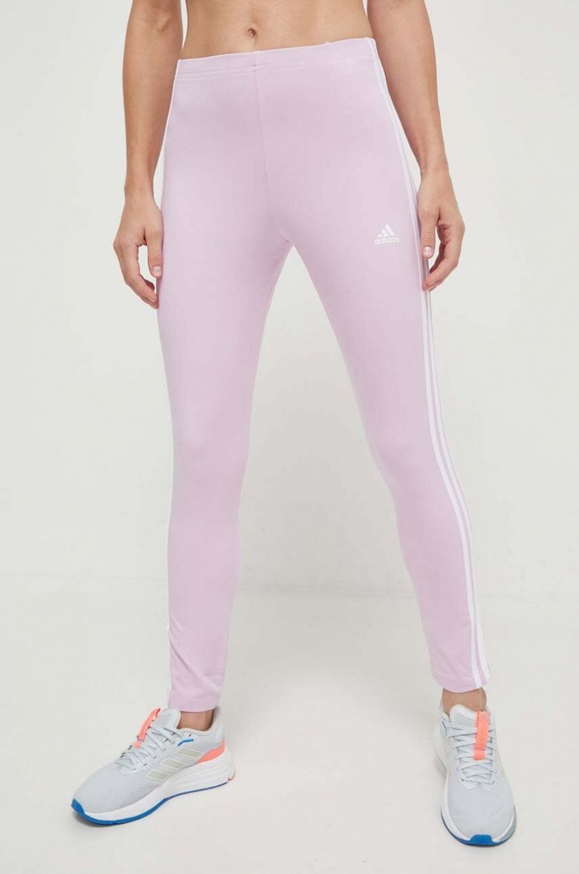 Legíny adidas dámske, ružová farba, vzorované