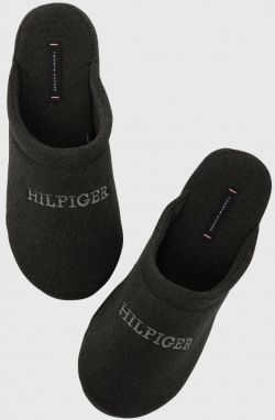 Papuče Tommy Hilfiger FLEECE HILFIGER HOMESLIPPER šedá farba, FM0FM04767