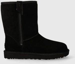 Semišové snehule UGG Classic Short Bailey Zip čierna farba, 1144043