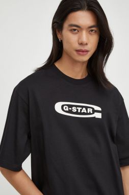 Bavlnené tričko G-Star Raw pánsky, čierna farba, s potlačou