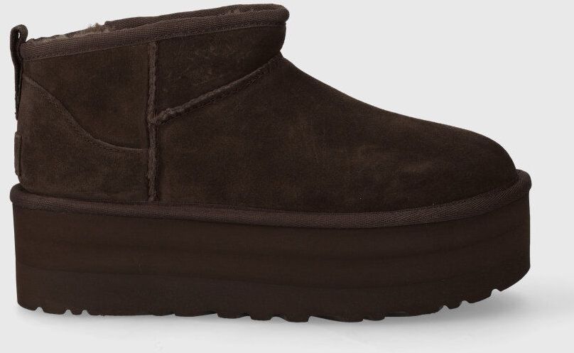 Semišové snehule UGG Classic Ultra Mini Platform hnedá farba, 1135092