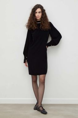 Šaty Bruuns Bazaar čierna farba, mini, rovný strih
