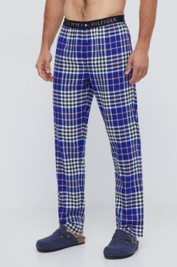 Pyžamové nohavice Tommy Hilfiger pánske, tmavomodrá farba, vzorovaná