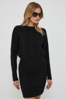 Vlnený sveter Sisley dámsky, čierna farba