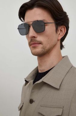 Slnečné okuliare Emporio Armani pánske, čierna farba