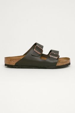 Kožené šľapky Birkenstock Arizona pánske, hnedá farba, 51101