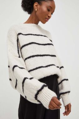 Vlnený sveter Answear Lab béžová farba, teplý