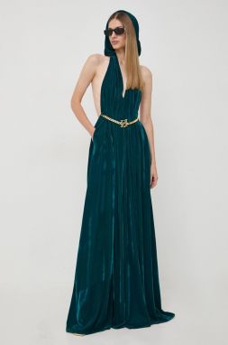 Šaty Elisabetta Franchi zelená farba, maxi, áčkový strih