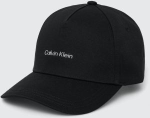 Bavlnená šiltovka Calvin Klein čierna farba, jednofarebná