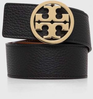 Obojstranný kožený opasok Tory Burch dámsky, čierna farba