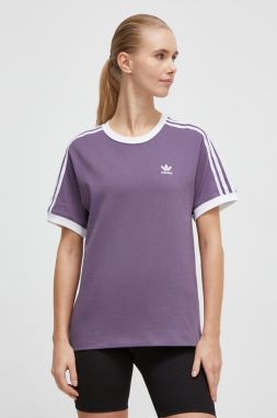 Bavlnené tričko adidas Originals dámsky, fialová farba