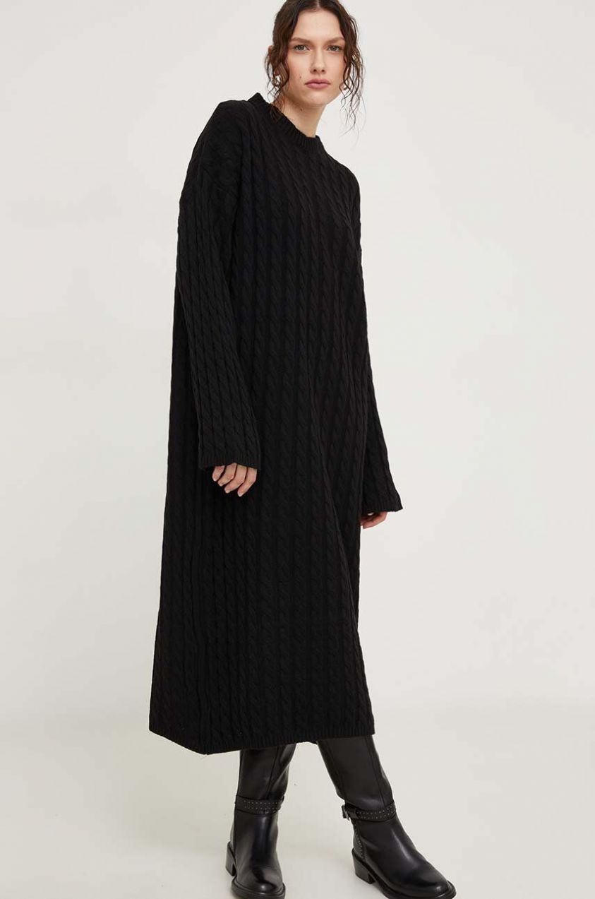 Šaty Answear Lab čierna farba, maxi, oversize