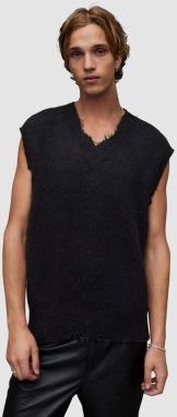 Vlnený sveter AllSaints Albans pánsky, čierna farba
