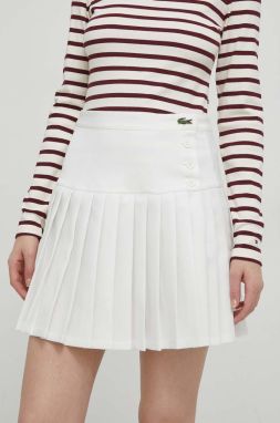 Sukňa Lacoste béžová farba, mini, áčkový strih