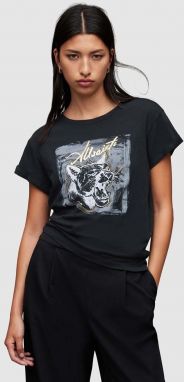Bavlnené tričko AllSaints Panthere dámske, čierna farba