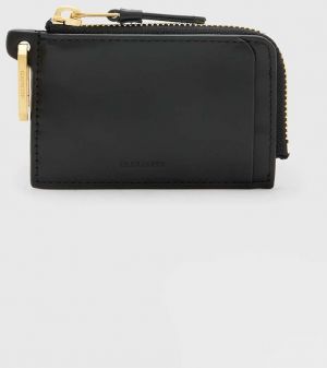 Kožená peňaženka AllSaints Remy dámska, čierna farba