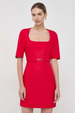 Šaty Morgan červená farba, mini, áčkový strih