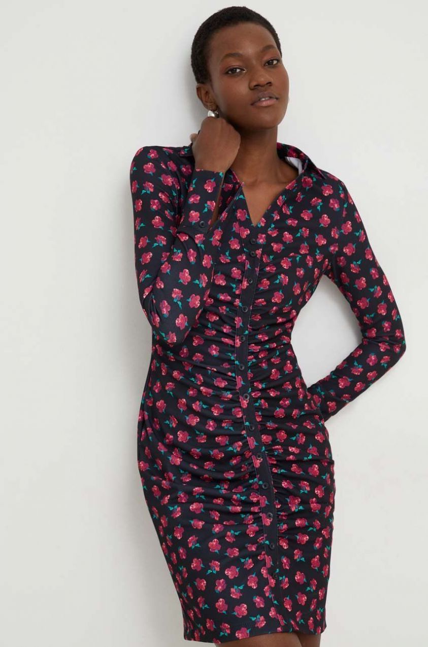 Šaty Answear.LAB čierna farba, mini, priliehavá