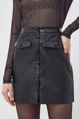 Sukňa Bruuns Bazaar čierna farba, mini, rovný strih