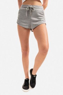 Šortky Alpha Industries 116054.230-grey, dámske, šedá farba, melanžové, vysoký pás